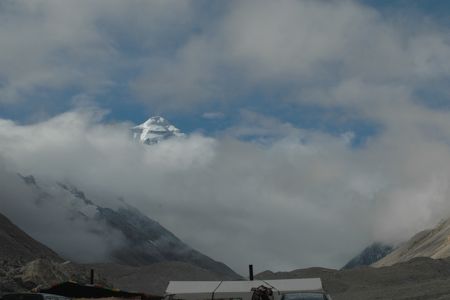 Everest shrouded in fog
