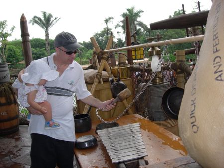 Making "music" with a little help from Daddy