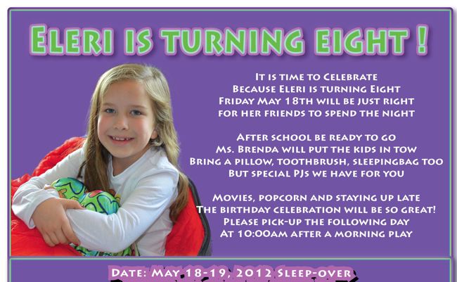 Eleri's Bday Invite 2012