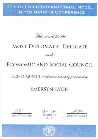 Ems MUN award