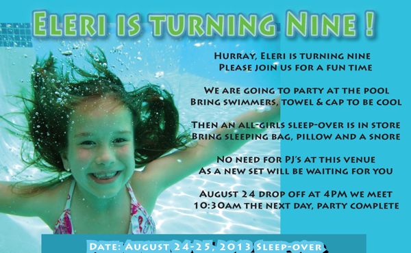 Eleri's Bday Invite 2013