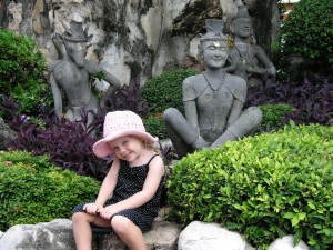 Emmy in the gardens at Wat Pho